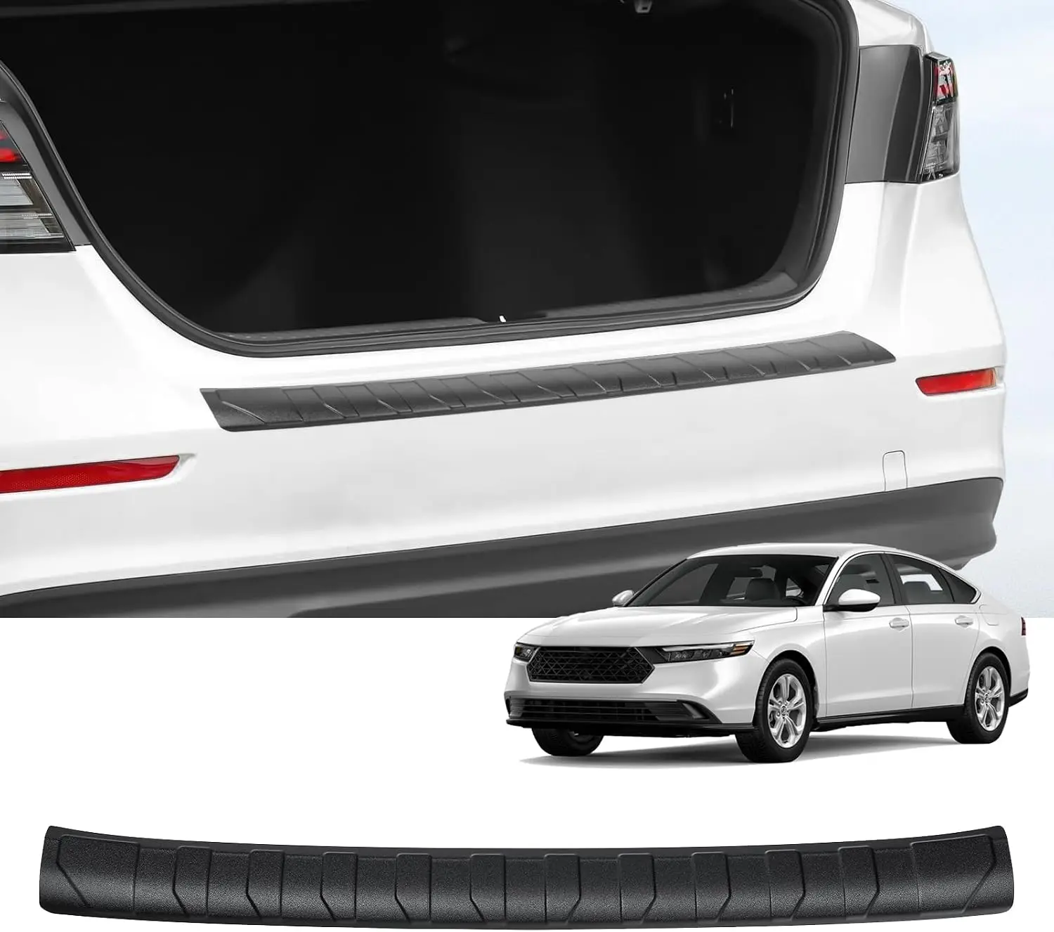 For Honda 2023-2026 Accord (Include Hybrid) Accessories Matte Black ABS Material Rear Bumper Guard Trunk Sill Protector