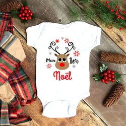 First Christmas Newborn Bodysuit Body Baby Clothes Kids Playsuit Xmas Party Gift Boys Girls Rompers Short Sleeve Infant Jumpsuit