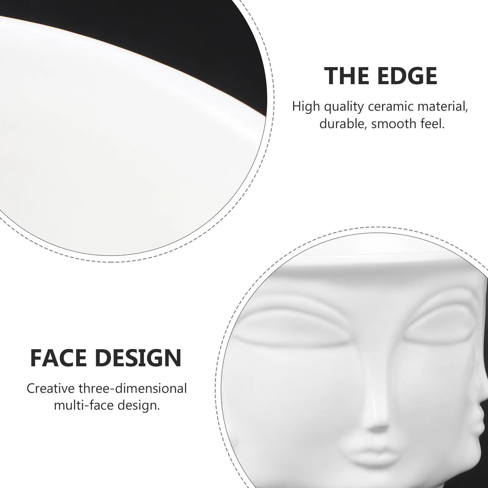 

Creative Ceramic Man Face Flower Pot White 13x13x9.5cm Succulent Planter Vase Home Decoration Holder for Desktop Office Bedroom