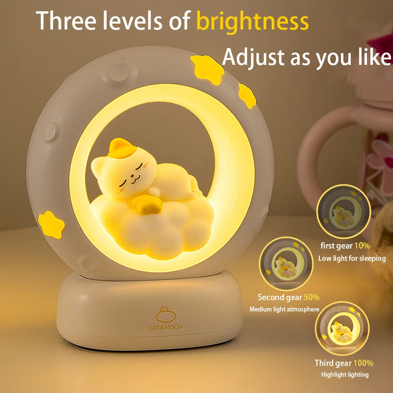 

Симпатичная исцеляющая светящаяся атмосферная лампа, настольная лампа, настольные украшения для спальни, трехуровневое затемнение, мгновенный свет, ночник