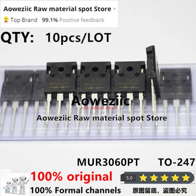 Aoweziic 2022+ 100% nowa oryginalna dioda MUR3060PT MUR3060 TO-247 szybkiego odzyskiwania 30A 600V