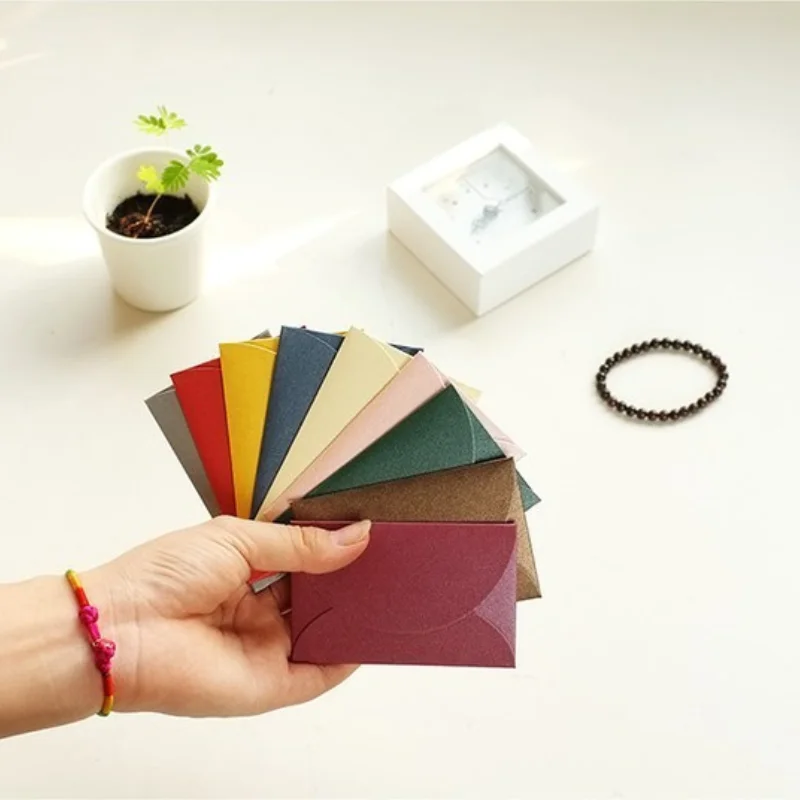 100pcs/lot-6*9cm Vintage Love small colored Pearl blank mini paper envelopes wedding invitation envelope /gilt envelope