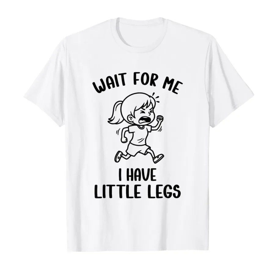 

Little Legs Funny Running Girl Graphic Tee Breathable Cotton T-Shirt for Men Women