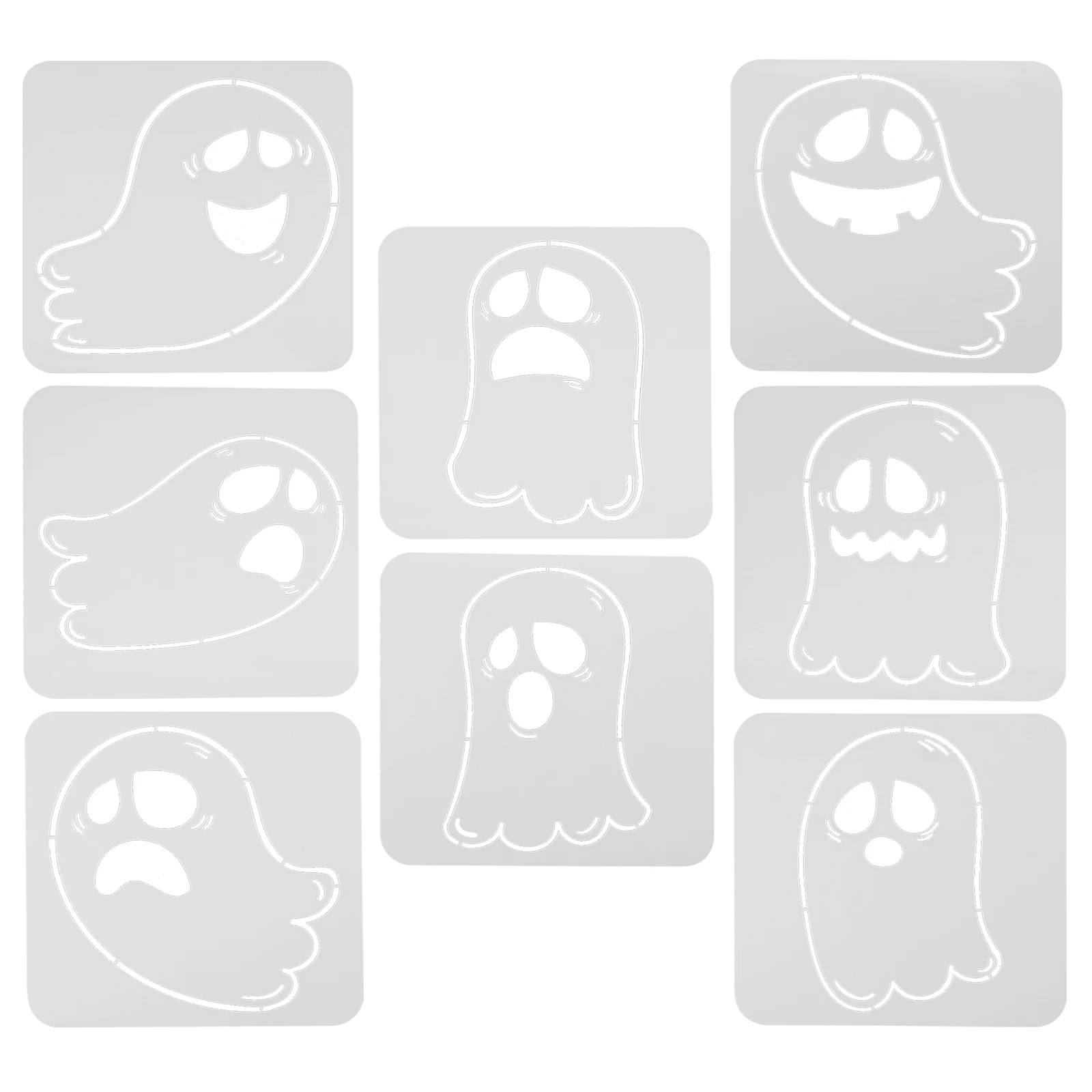

8 Pcs Stencils Templates Halloween Stencil for Halloween DIY Crafts Painting Spray Pet Drawing Folder Supplies