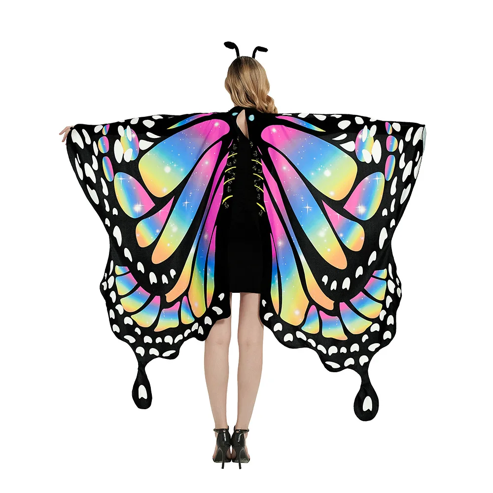 New Butterfly Cloak Butterfly Cloak Halloween Gradient Colorful Dance Decoration Butterfly Wings Female Performance Purple