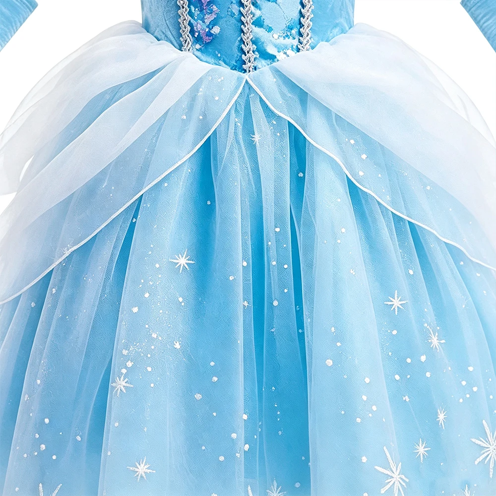 Kostüm Mädchen Blaues Prinzessinnen-Geburtstagskleid für Mädchen Festliche Kleider Kinder Halloween-Kostüme 2 3 4 5 6 7 8 9 10 Jahre – Detail 4