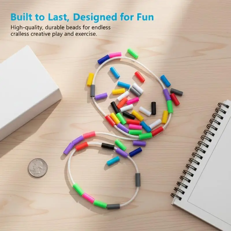 50Pcs 1 Inch Hard Beads Spare Set for Jump Ropes Colorful Wear Resistant Beaded Skip Rope Accessories for Gym Practice