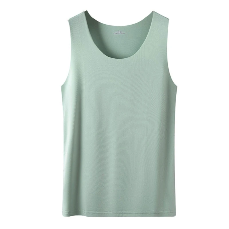 Women Summer Ice Silk Seamless for Tank Top Basic Sleeveless O-Neck Racerback Athletic Thin Shirts Plain Solid Color Dropship