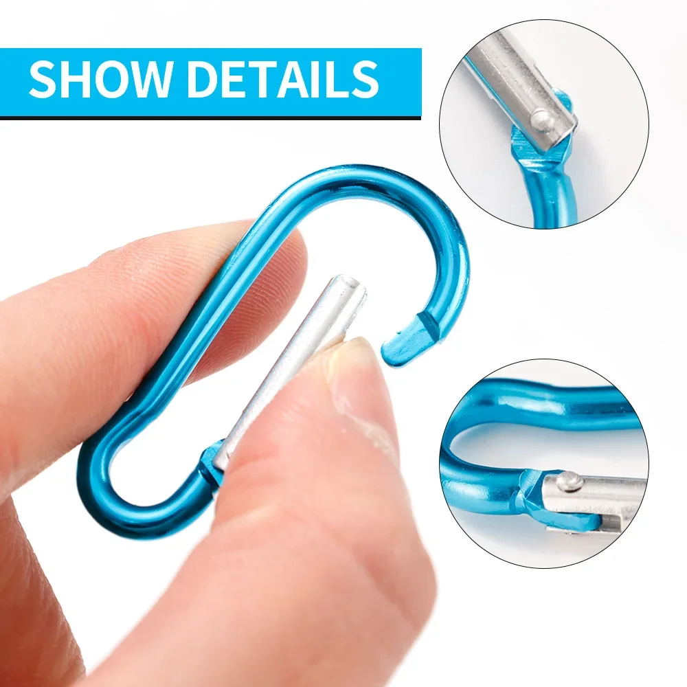 5/50pcs Mini Carabiner Keychain Alluminum Alloy D-ring Buckle Spring Carabiner Snap Hook Clip Keychain Outdoor Camping Daily Use image 6