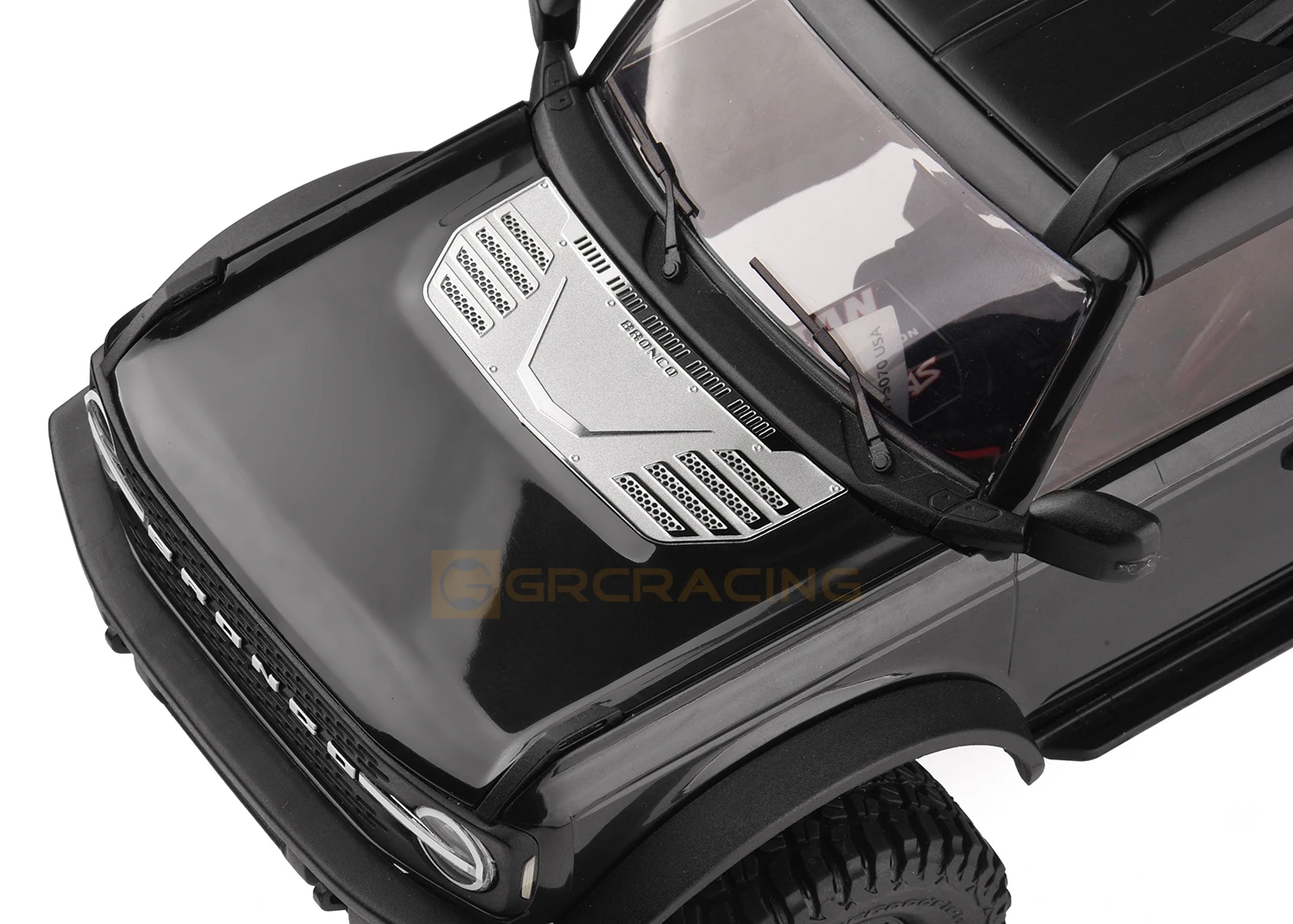 Haubendekoration F-Stil Edelstahl Simulation Auto Shell Metall Schutzfolie G179fs für 1/18 Traxxas Trx-4m Bronco Trx4m – Detail 7