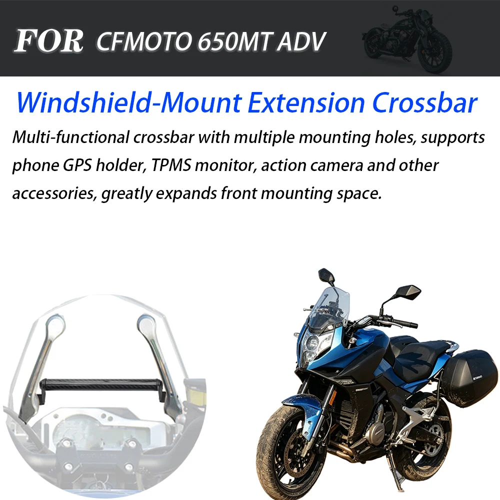 Motorcycle Multi‑Function Extension Crossbar Bracket Phone GPS Navigation Holder Fit CFMOTO 650MT ADV Bike Mod Accessories