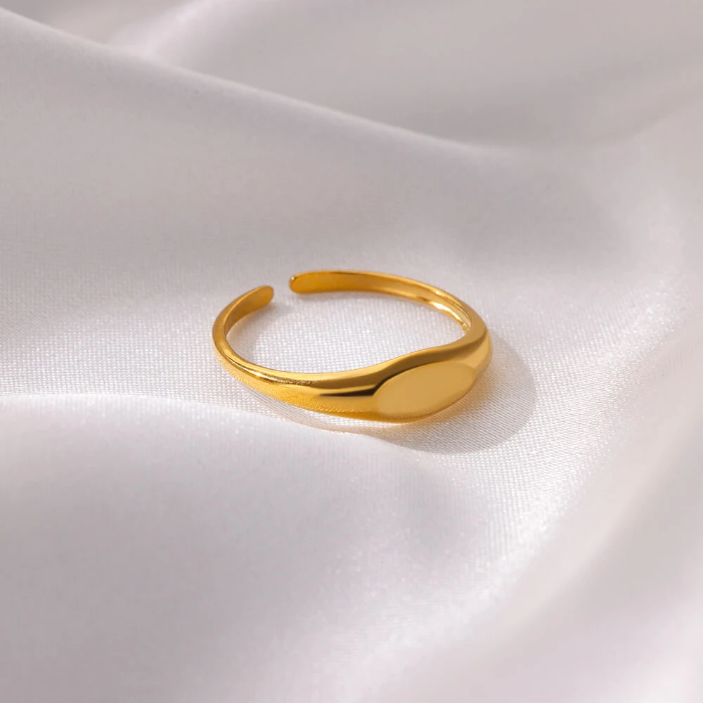 Stainless Steel Rings For Women Men Gold Color Simple Open Ring Female Male Wedding Party Finger Jewelry Gift 2024 New Trend image 4