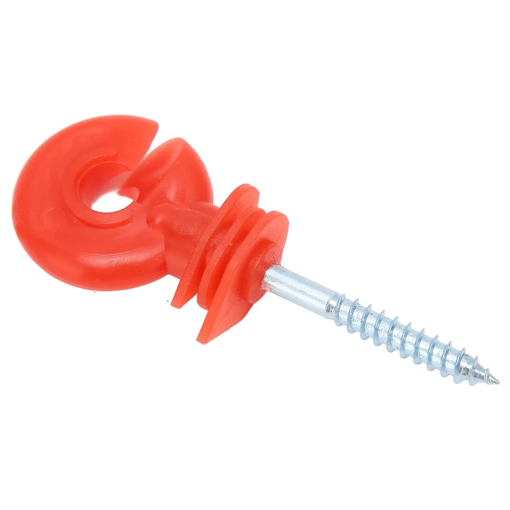 50Pcs Screw In Design Fence Insulator Rainproof Plastic Electric Fence Insulators Steel Durable Plastic Steel Insulator view 4