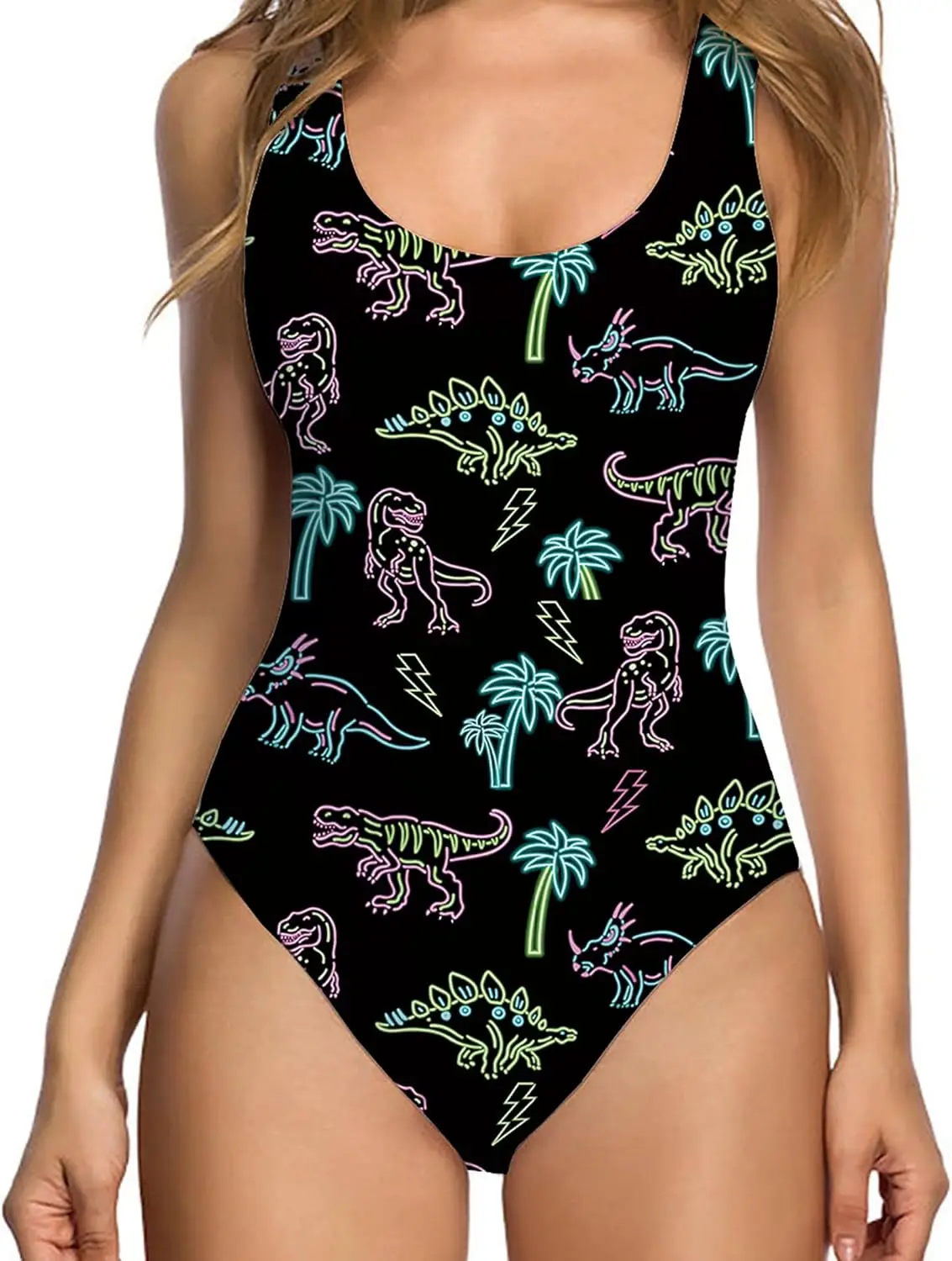 

Luxy Trio One Piece Swimsuit for Women Hawaiian Novelty 3D Print Bathing Suit Swim Beachwear