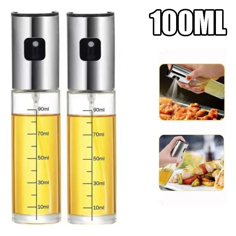 100ml High Quality Glass Multipurpose Mister Bottle Cooking Oil Glass Spray Bottle with Small Funnel and Brush Accessories
