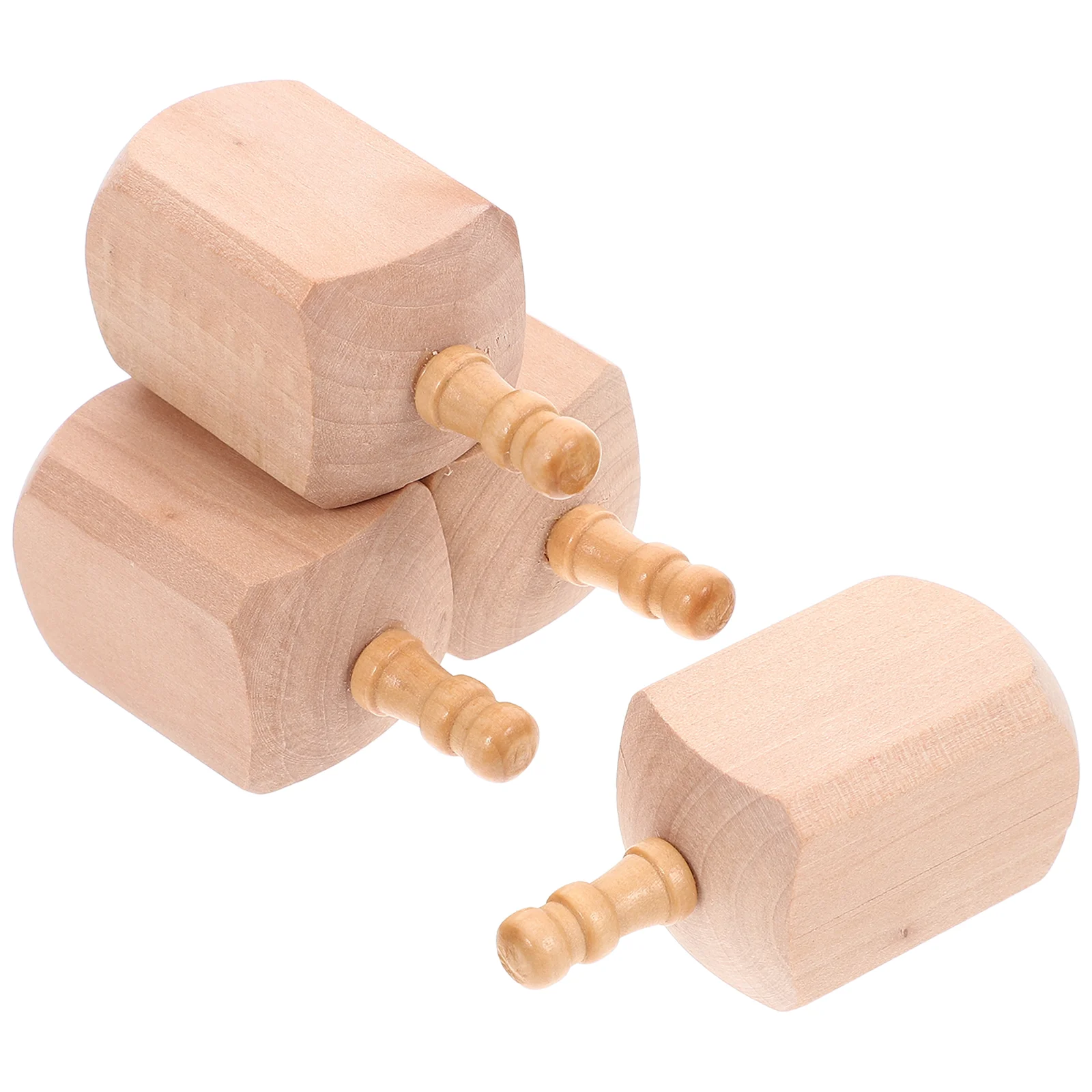 4 Pcs Hanukkah Dreidel Party Decoration Paint Your Own Wooden Dreidels Unfinished Toddler