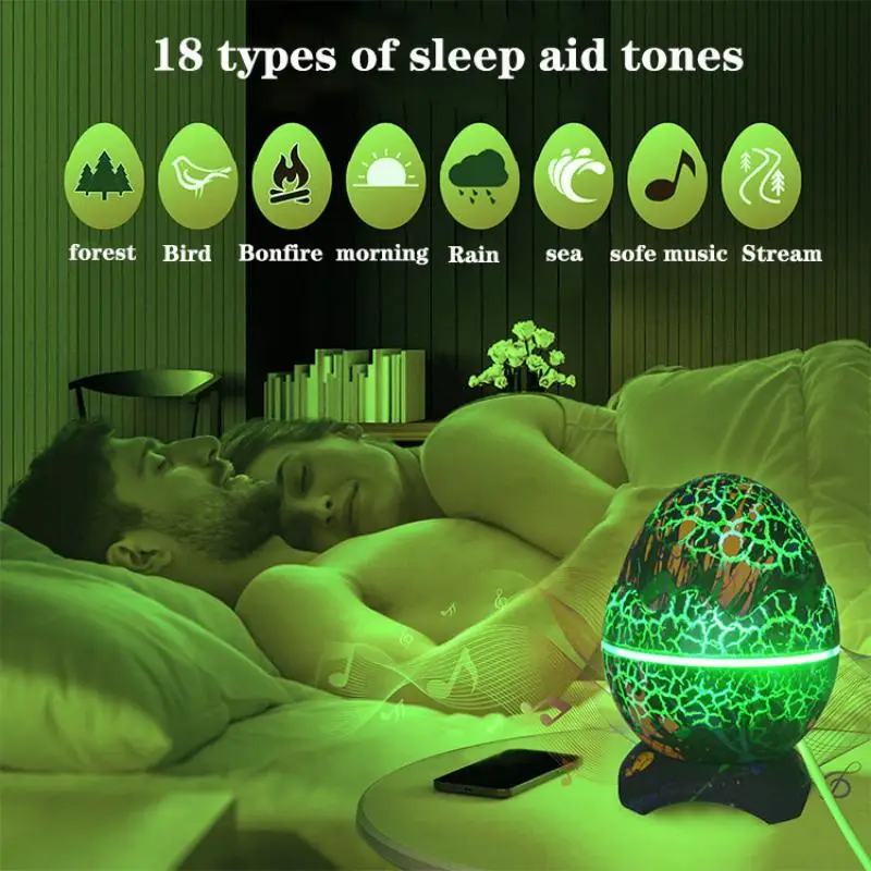 Imagem -05 - Starry Night Light For Kids Dinosaur Egg Galaxy Projection Lamp Bluetooth Music Crackle Nebula Decoration Ambient Lights