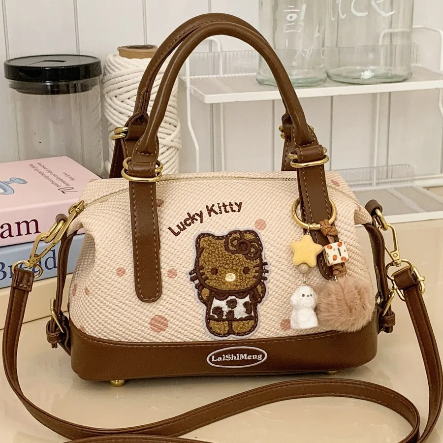 

Sanrio Handbag Shoulder bag HelloKitty Kawaii Girl Denim Print Fashion Versatile Crossbody Bag Exquisite Gift Give Girlfriend