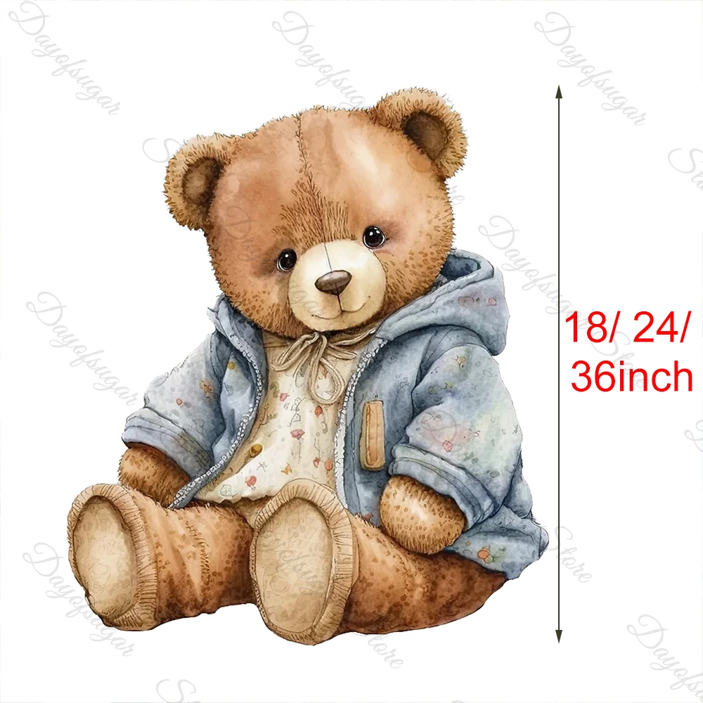 Cool Teddy Bear Cutout Mosaic Board 18/24/36inch Cute Brown Bear Backdrop Board for Baby Shower Birthday Party Background Decor