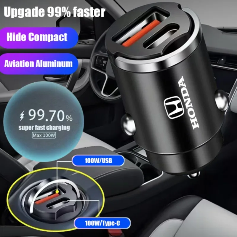 

Автомобильное зарядное устройство USB Type-C, адаптер для быстрой зарядки, автомобильные аксессуары для Honda Civic Accord Fit Jazz CRV BRV HRV Insight Pilot Passport