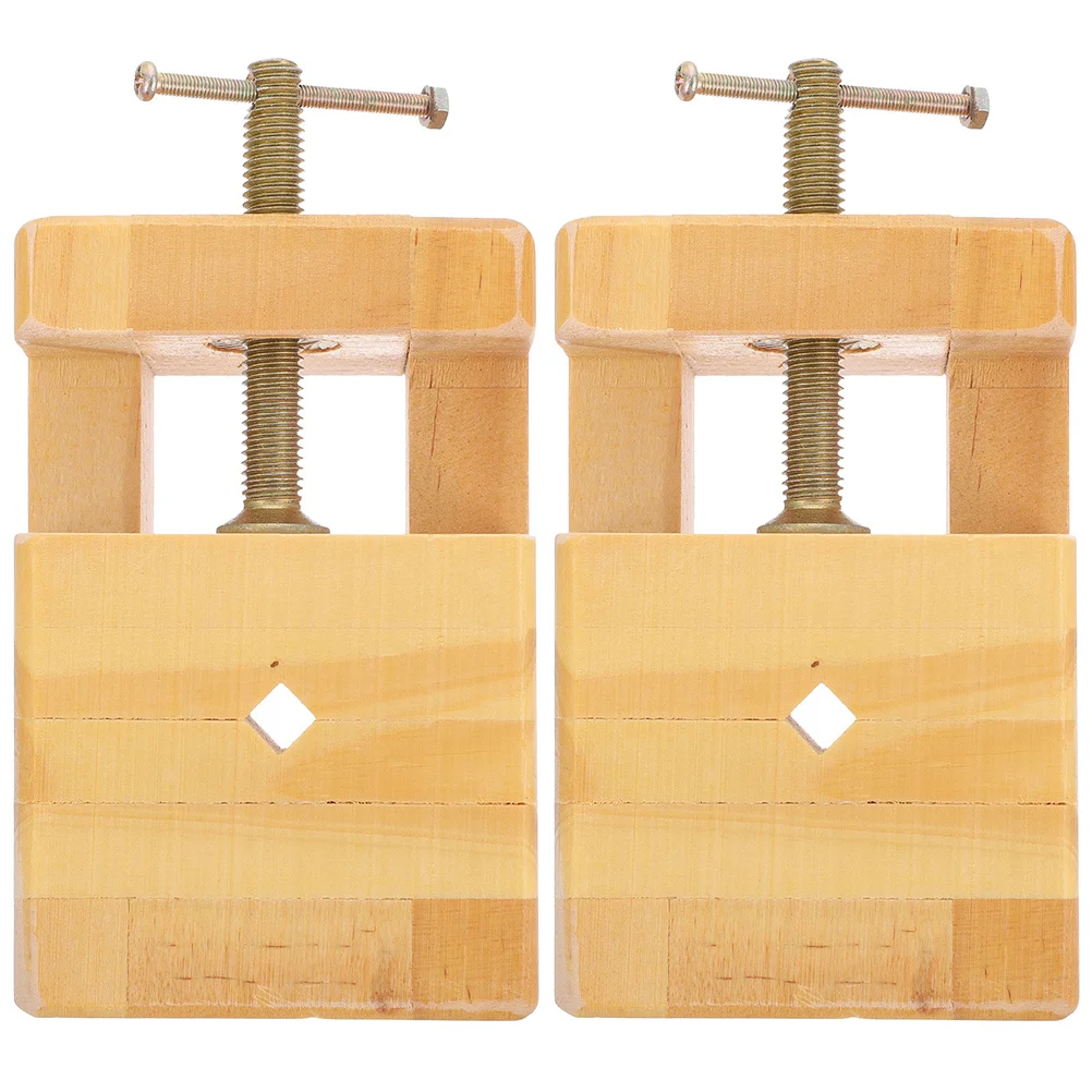 2Pcs Wood Seal Carving Bed Professional Vise Clamp Adjustable for Handcraft Seal Engraving Tools Wood Vise Stone Chisel