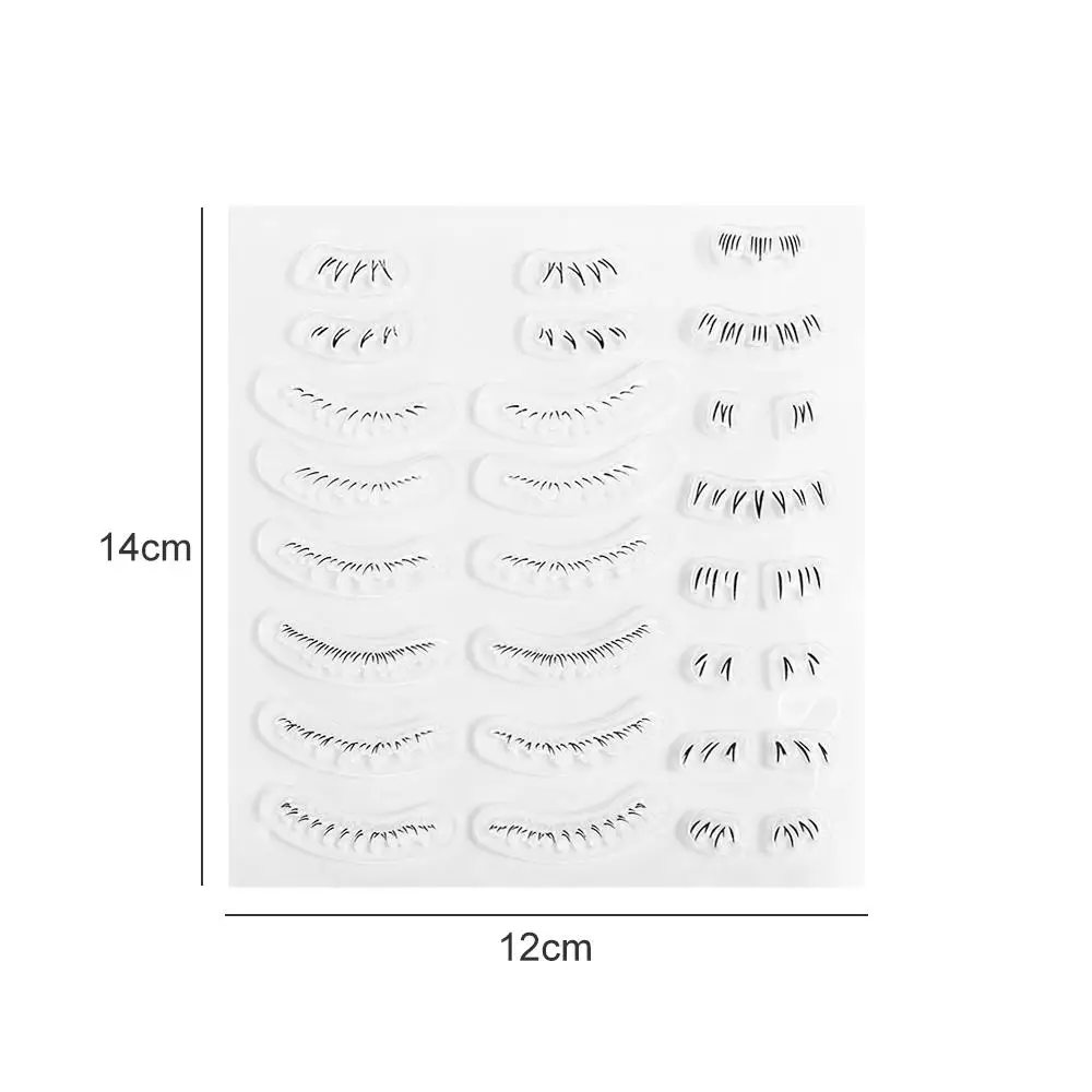 DIY Lower Lashes 16 in 1 Lower Eyelash Stamps Set Natural with Printing Mud Eyelash Template Seal Multi-Style Quick Make Up