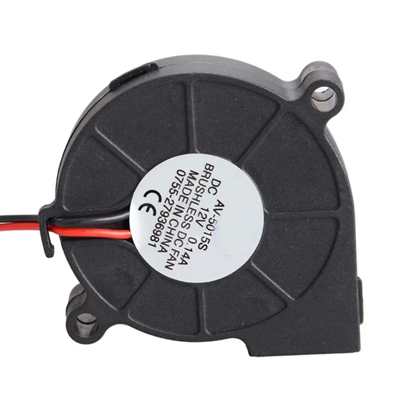 Brushless DC Blower Fan Ultra Quiet Cooling Fan 2 Wires 5015S 12V 0.15A 50x15mm Ball Bearing Printer Accessories Centrifugal Fan