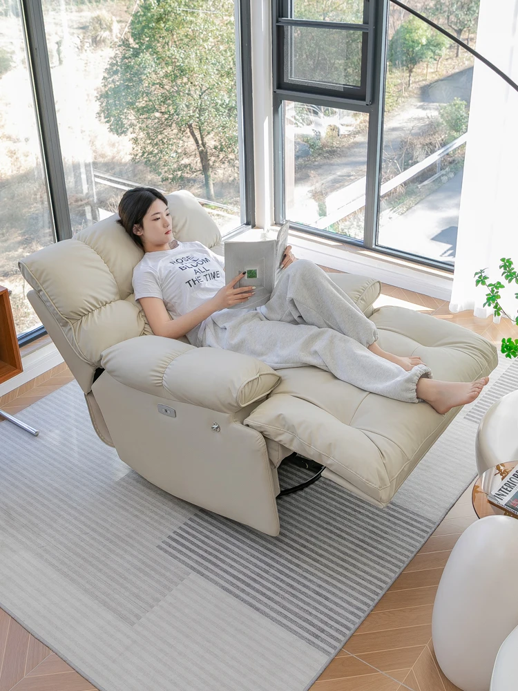 Sleepable and reclining small unit electric multifunctional home rocking chair