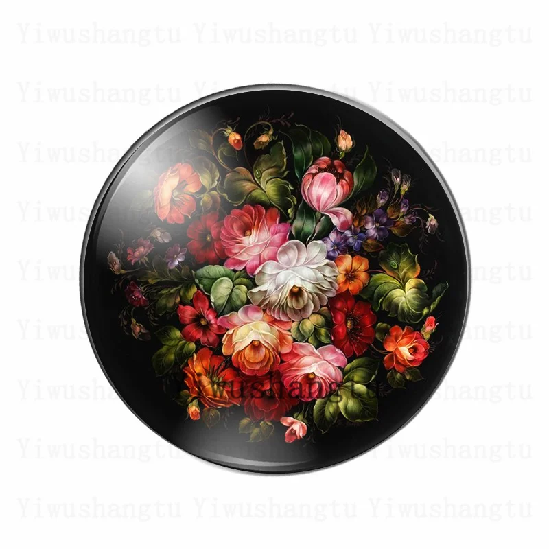 Beauty red flower rose background with flower 12mm/20mm/25mm/30mm photo glass cabochon demo flat back Making findings