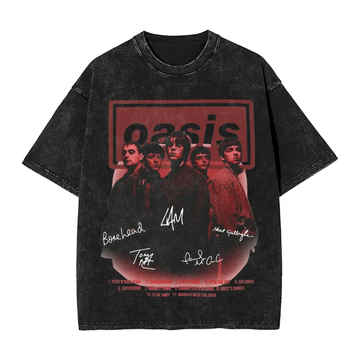 

O-Oasis T-Shirt Vintage Grunge Style Band Novelty T-Shirts Short-Sleeved Street Style Tshirt Beach Cotton O Neck Big Size Tops