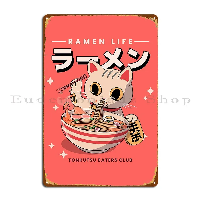 Ramen Life Tonkutsu Eaters Club Metal Sign Cinema Home Club Designs Custom Tin Sign Poster