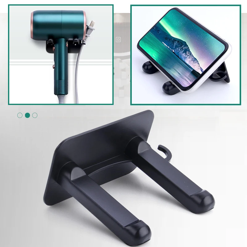 1Pc Multifunctional Hair Dryer Holder Bracket Phone Stand Organizer For Bathroom Towel Hook Wall Mount Storage Rack for Dyson