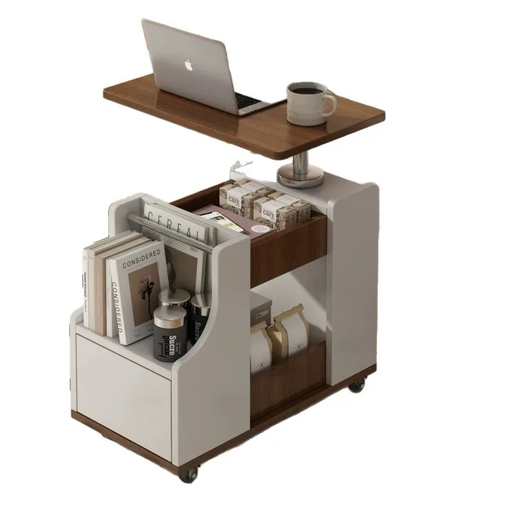 Removable sideboard, liftable rotating storage table, living room sofa, side cabinet, household multi-functional storage trolley