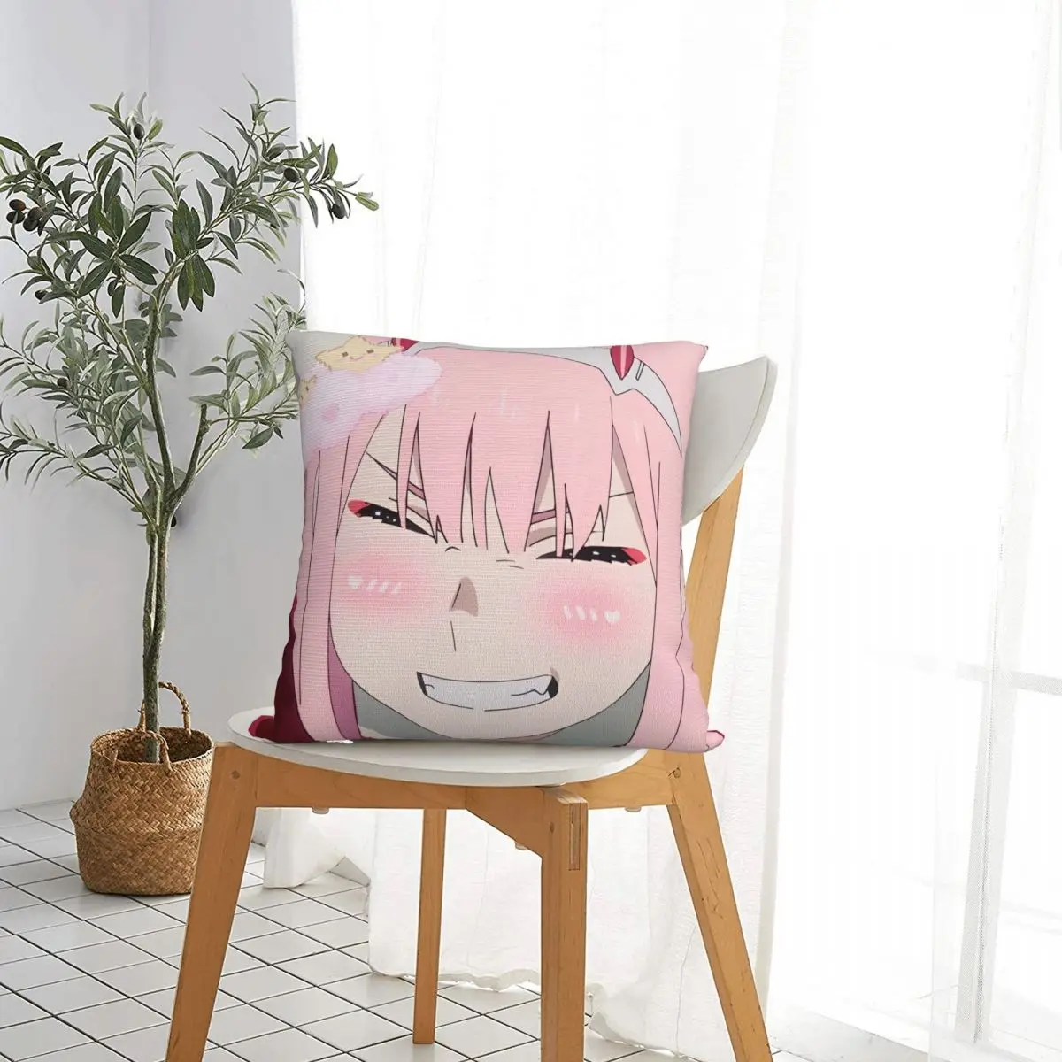 Cute Stuff Zero Two Square Pillow Covers Sofa DARLING In The FRANXX Cushion Case Creative Decor Pillow Cover 45*45