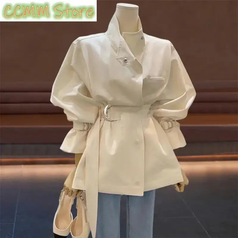 

Fashion Design Sense British Style Overcoat Loose Leisure Lady Coats New Spring Autumn Small Fragrance Female Trench Coat