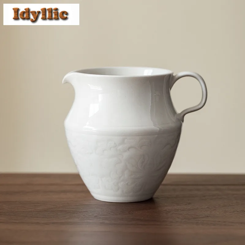 

220 мл рельефный кувшин для чая с изображением лотоса, разделительный чай, диспенсер для ча-хай, чашка для правосудия, кружка для чая с цветком, ярмарка, принадлежности для ча