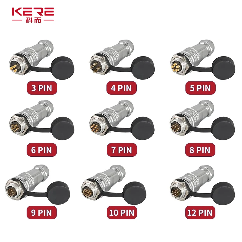 

SF12 SF16 SF20 Waterproof Aviation Connector 2 3 4 5 7 9 10 Pin IP67 Male Plug Female Connect Socket Quick Push-pull