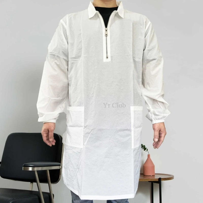 Long Sleeves Japanese Style Hairdressing Work Clothes Hairdresser's Robe Barber Haircut Apron Anti Hair Smock Hair Salon Uniform