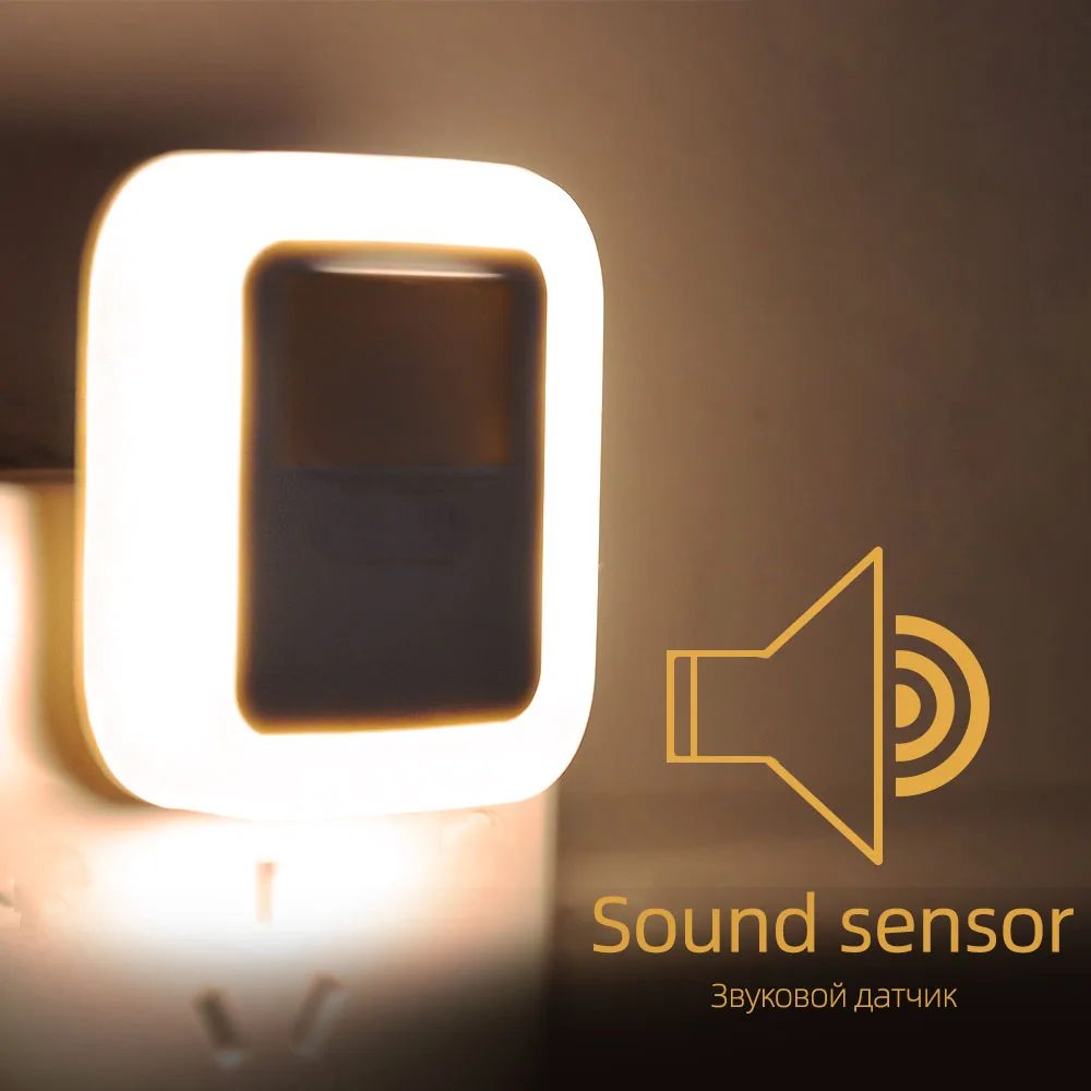 Led Smart Night Light Motion Sound Sensor Night Light Brightness Adjustment Night Light Bedroom Lamp Staircase Decorative Lamps