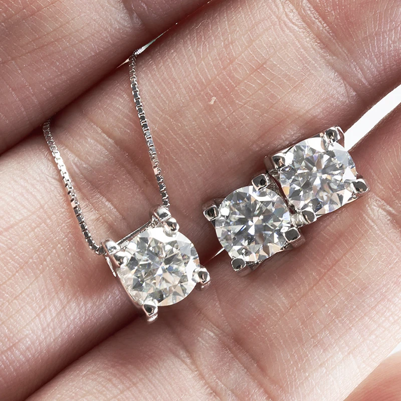 JoyceJelly 3ct D Clolor Echter Moissanit Schmuck Sets Damen Sterling Silber 925 Ohrringe Halskette Für Frauen Braut Set Geschenke – Detail 9