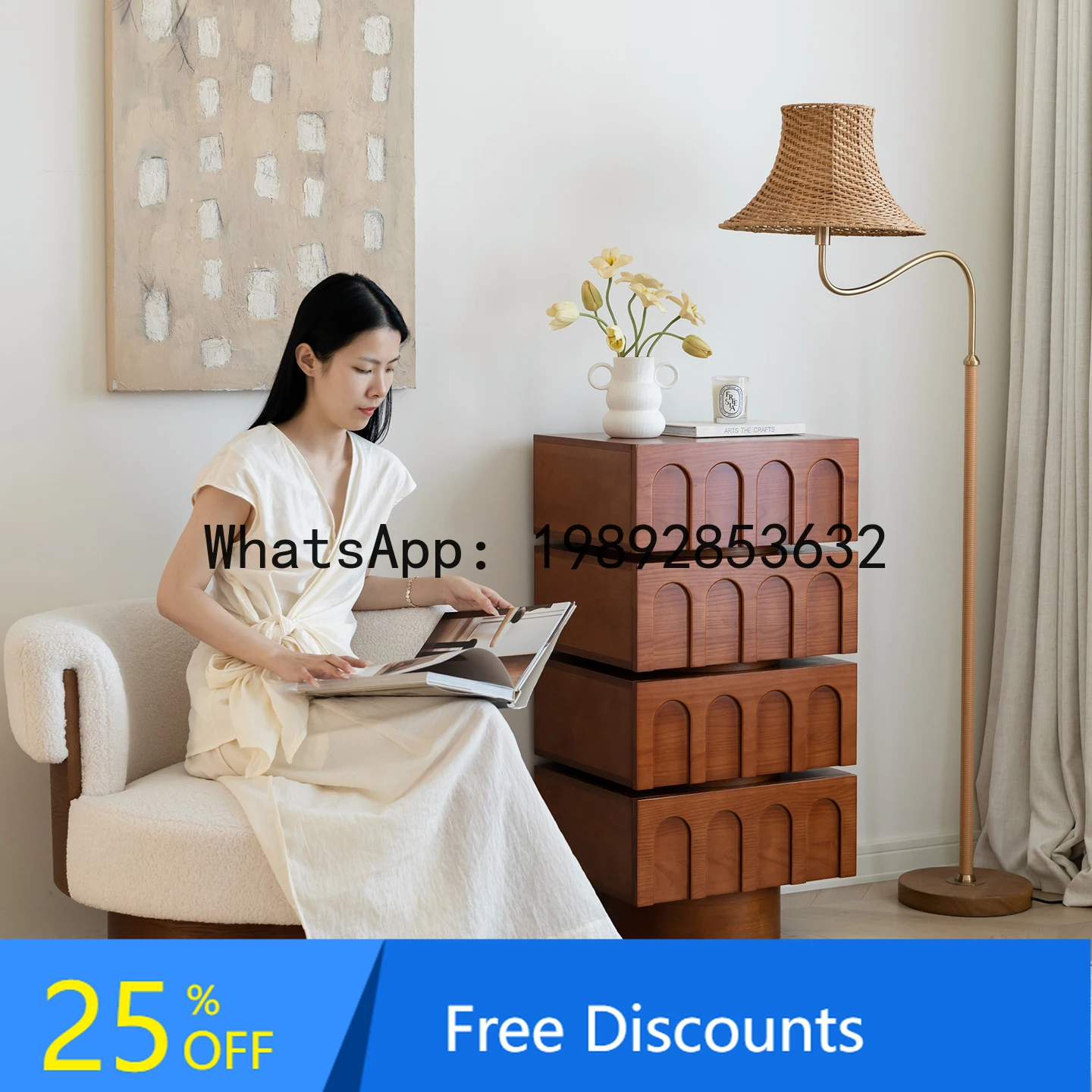 Vintage Solid Wood Chest of Drawers Bedroom Bedside Cabinet Living Room Wall Storage Cabinet Organizer