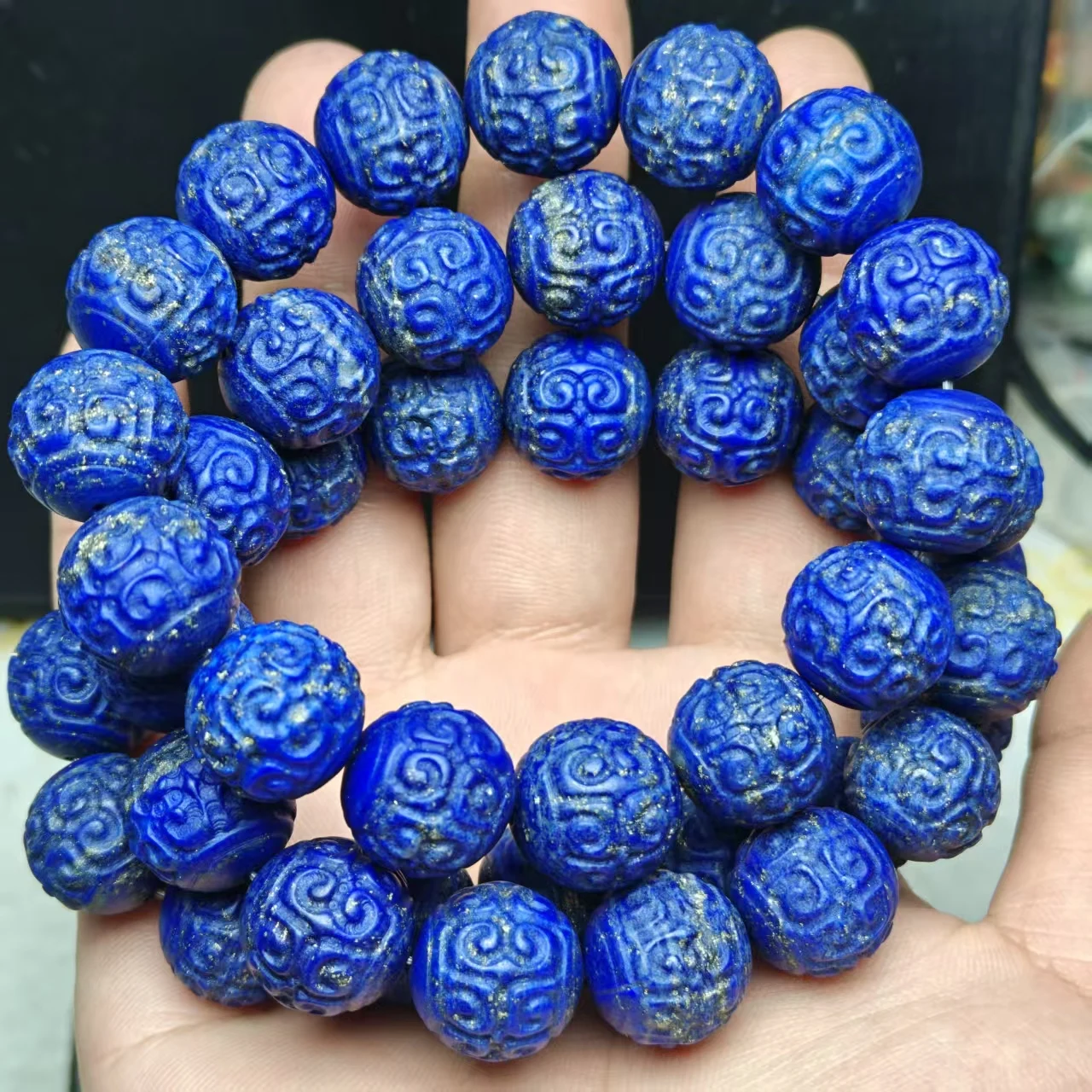 XXINGYU Natürliche AAAA Kaiser-Lapislazuli-Ruyi-Perlen, glatte runde lose Perlen für DIY-Schmuckzubehör, Armbänder, Perlen, Geschenk – Detail 6