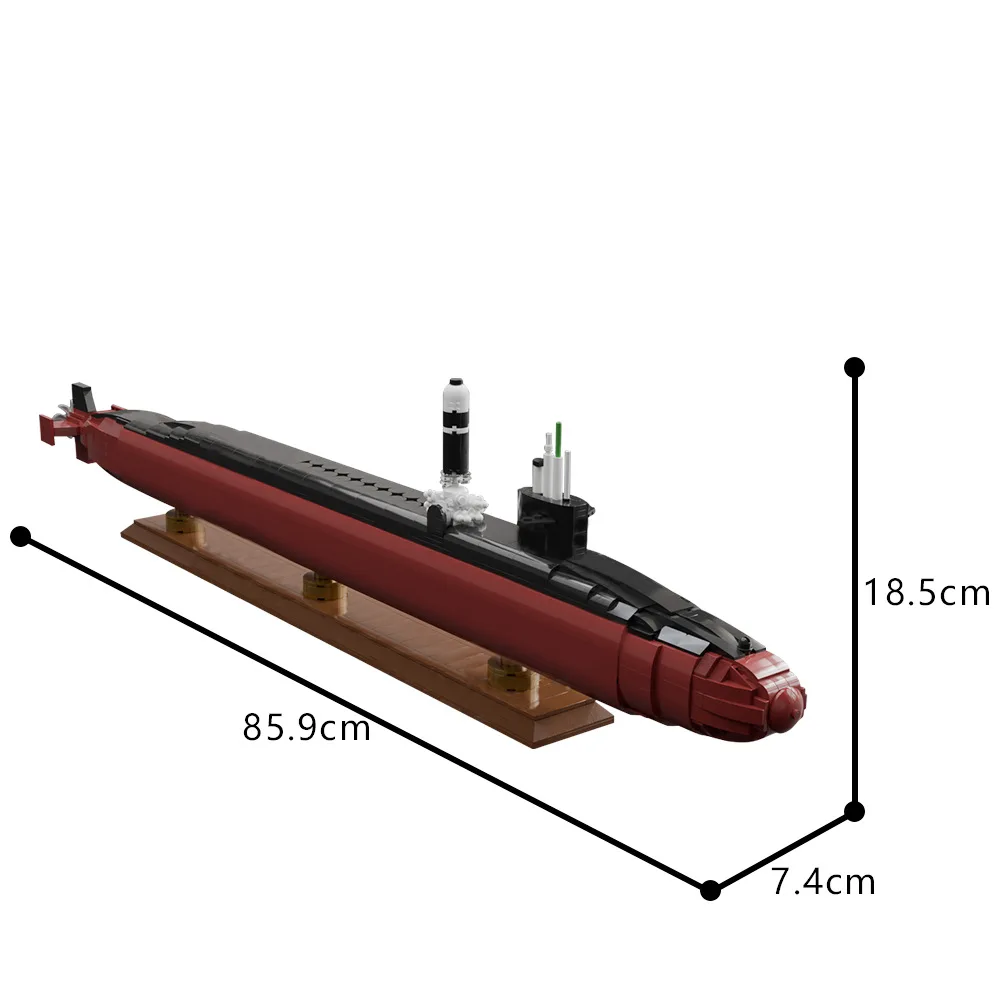 MOC- 187058   Blocchi da costruzione Sottomarino di classe Ohio Serie militare Regalo Set di blocchi creativi