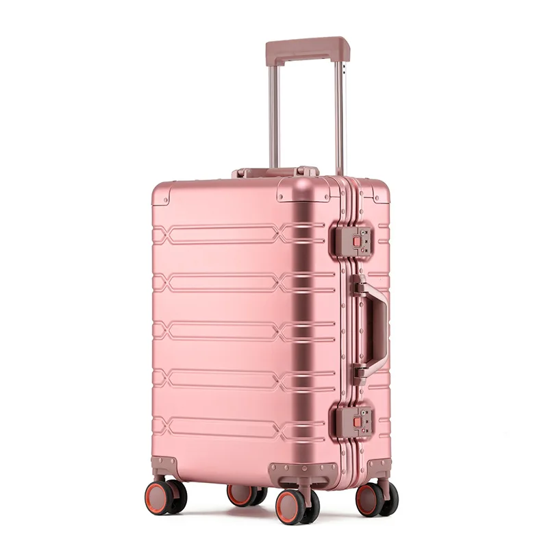 SUSHIMU Trolley-Koffer aus Vollaluminium-Magnesium-Legierung, Spinnerrad, Koffer aus Aluminiumlegierung, Box, Passwort-Boarding-Koffer 8
