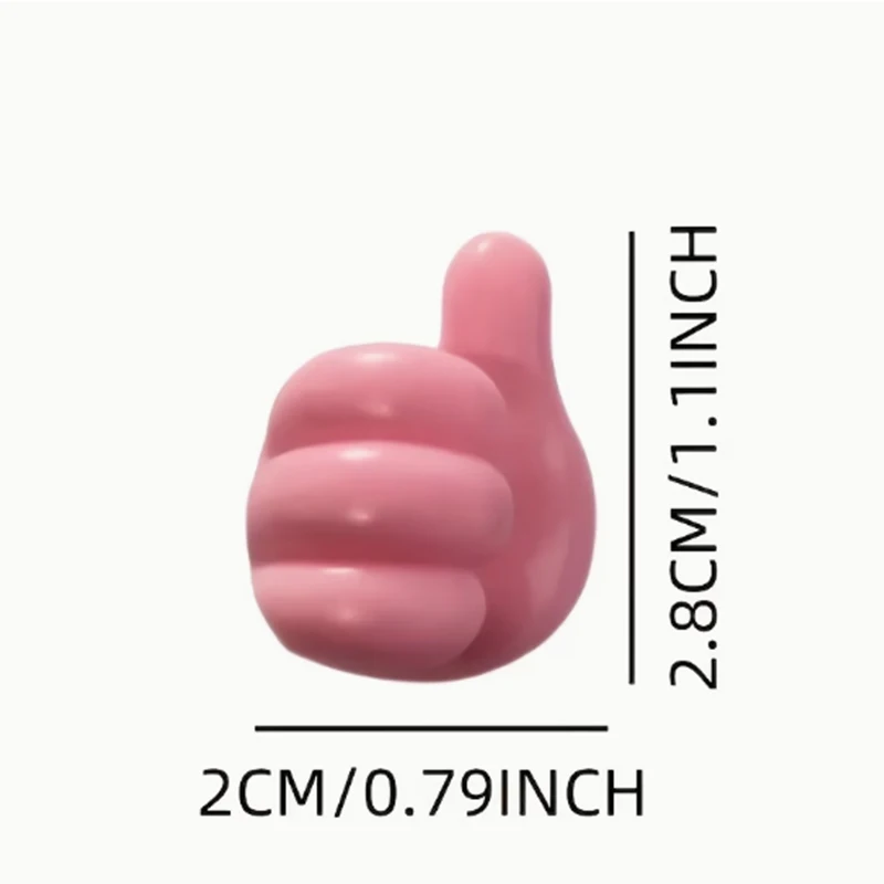 10Pcs Thumb-Shaped Cable Organizer Storage Clips No-Drill Adhesive Hooks Plastic Perfect for Charging Cables Cord Holder
