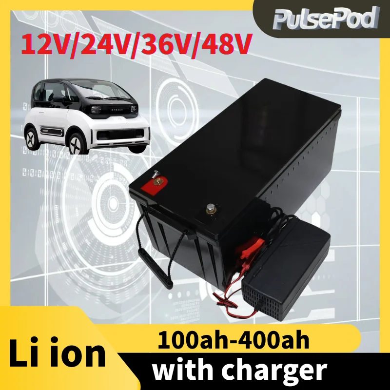 

PulsePod12V 24V 36V 48V 100AH 150Ah 200AH 300Ah400Ah li ion lithium battery bluetooth BMS APP for solar inverter EV Fishing boat