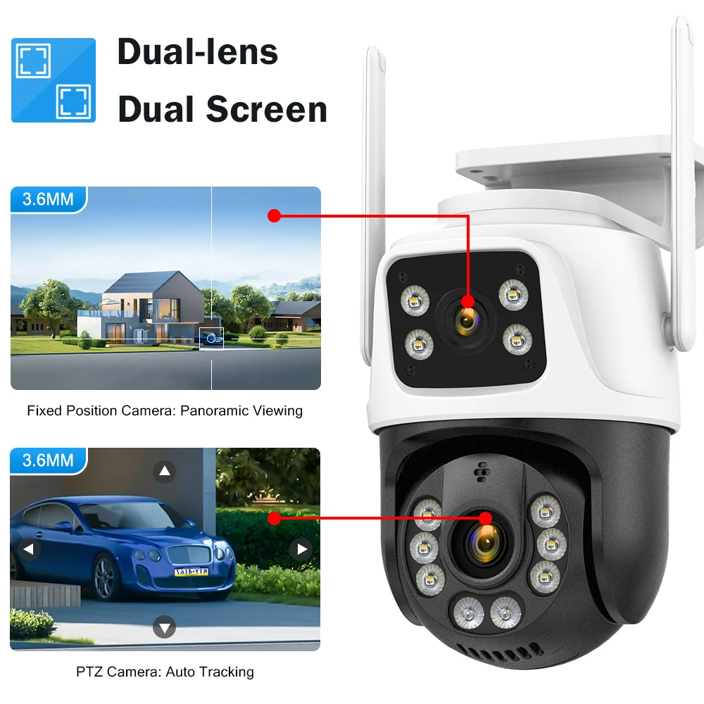 legendsafe Dual Screen Wifi Camera Waterproof Securiy Protectio 8MP 4K Wireless Outdoor Human Detection ICSEE VideoSurveillance