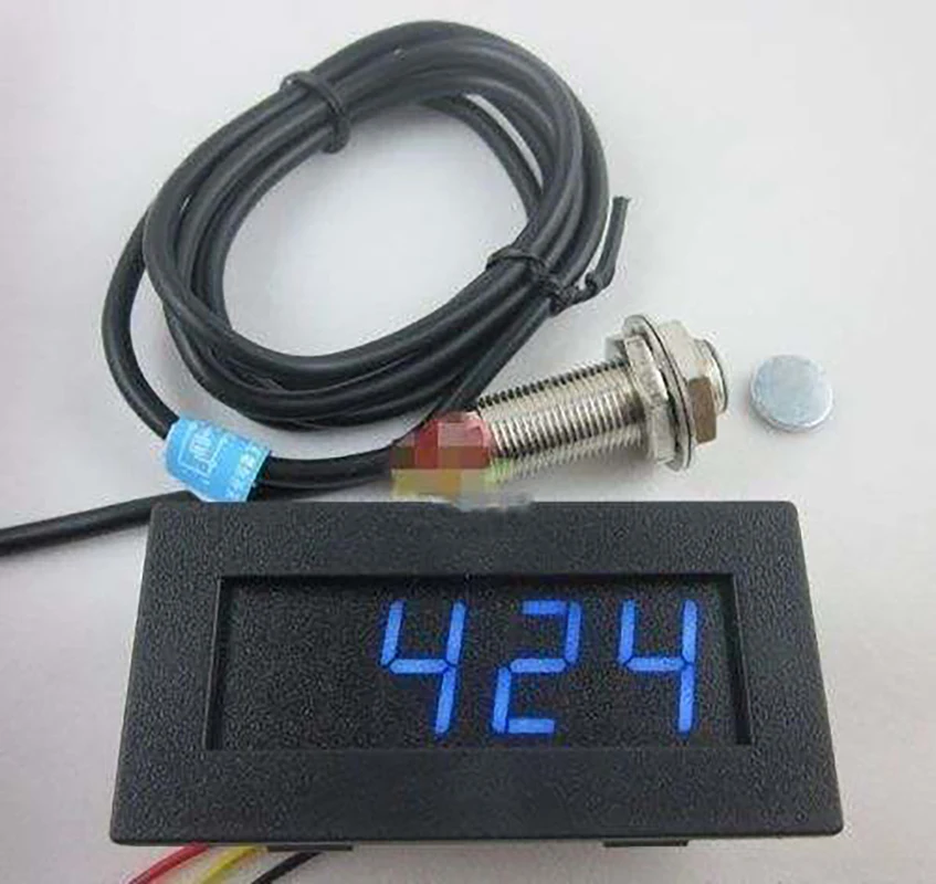 Imagem -02 - Tacômetro Digital com Sensor de Proximidade Hall Medidor de Velocidade Rpm Npn com Ímã para Motor do Carro dc 12v Velocidade Rotativa