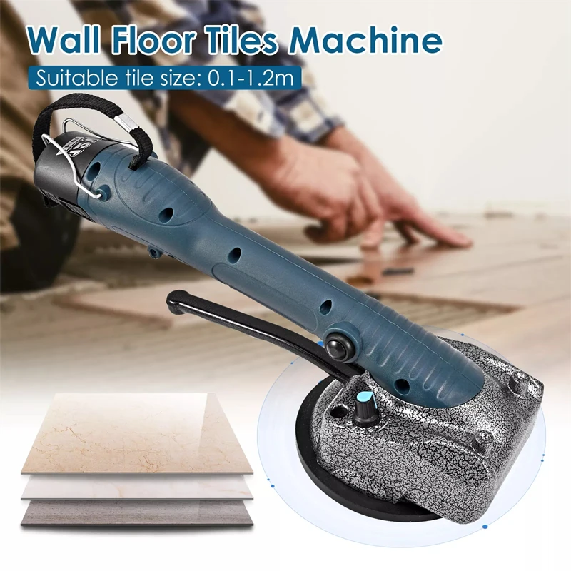 Cordless Tile Tiling Machine Li-ion Smart Wall Floor Tiles Laying Vibrating Tool with 100*100mm Suction Cup with 1 Batter EUplug