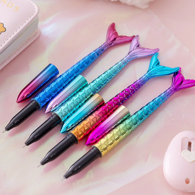 Stationer10-30pcs Wholesale Mermaid 0.5mm Ballpoint Pen Black Ink Ball Pen Cute Office Signature Handle Kawaii Writing Stationer